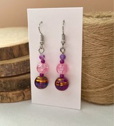 Fioletowo-różowe kolczyki wiszące