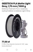 Filament Pla 1 kg greetech light grey matte