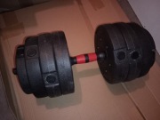 Hantel bitumiczny - gryf + 8 obciążników - 20kg - powystawowy