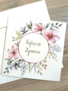 Kartka okolicznościowa kwiaty ręcznie malowana