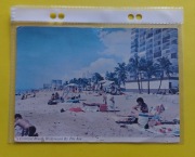 Stara amerykańska podpisana pocztówka Colorful Beach Hollywood by The sea