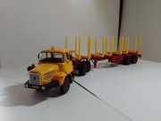 Naczepa ZREMB D-18 transport drewna + Berliet 6x4 Kultowe ciężarówki PRL 