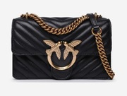 PINKO SKÓRZANA TOREBKA CZARNA ZŁOTO NOWA SKÓRA ORYGINALNA