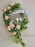 Wianek wiosenny, kwiatowy z ptaszkami. Rękodzieło