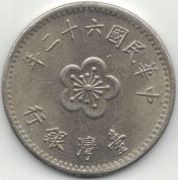 Tajwan 1 dolar 1973 - 25 mm - nr 3