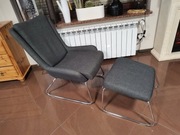 Fotel z podnózkiem TCHIBO-szary melanż