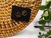 Kolczyki psie łapki | złote | sztyfty