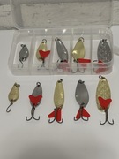 Zestaw 10 wahadłówek złote i srebrne z czerwonymi atraktorami