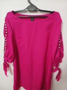 Sukienka mini SHEIN fuksja Size S perełki wiązania