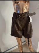 Czekoladowe spodenki szorty z wysokim stanem rozmiar XL 42 nowe