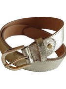 Pasek DAMSKI SKÓRZANY VERA PELLE ZŁOTY 110 CM