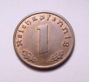 Niemcy 1 pfennig 1939 A ŁADNA!