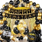 DEKORACJE BALONY NA SYLWESTRA KURTYNA KIELISZKI