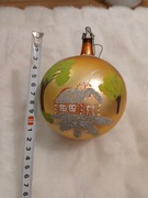 Bombka choinkowa szklana stara z okresu PRL handmade ręcznie malowana