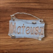 Tabliczka imienna 12cmx7cm "Mateusz"