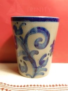 Piękny kubek ceramiczny kobaltowy ręcznie zdobiony