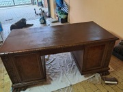 Stare dobrze zachowane biurko pełne drewno,szafki czeczot