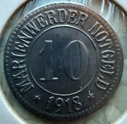 10 Pf Marienwerder Kwidzyń 1918 żelazo