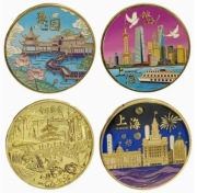 Kolekcjonerski zestaw chińskich atrakcji podróżniczych+talia złotych kart