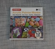 ZESTAW 12-stu KOLOROWYCH MARKERÓW AKRYLOWYCH