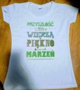 Koszulka damska M- wykonana ręcznie metodą sublimacji