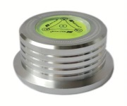 DOCISK PŁYTY WINYLOWEJ GRAMOFONOWY STABILIZATOR PODBITY PIANKĄ SREBRN