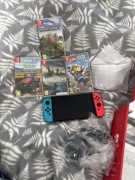 Nintendo switch oled zestaw (4gry)