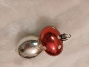 Bombka choinkowa szklana stara z okresu PRL handmade ręcznie zdobiona