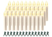30X ŚWIECZKA LED NA BATERIĘ ZESTAW ŚWIECZEK 10CM DEKORACYJNE Z KLIPSAMI