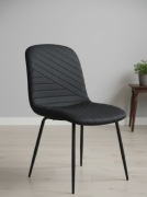 OKAZJA! Czarne krzesło tapicerowane TOTAL BLACK | Loft | Nowoczesne