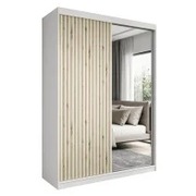 Szafa przesuwna z lamelami dąb artisan z lustrem