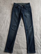 Granatowe niebieskie spodnie jeansowe jeansy Cobb Denim Italy 32