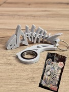 Keyspinner + Rekin 2w1 Marmurowy 3D - KeyRambit KeyFlipper 3D Fidget
