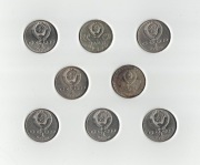 zestaw 8 monet 1 rubel 1970 1986 1987 1983 1989 1965 1990 1991