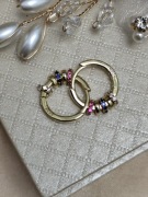 Kolczyki modułowe z charmsami w stylu Pandora , próba S925, pozłacane