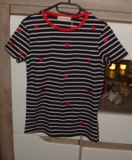 Bawełniana bluzeczka paseczki i serduszka r. S/M