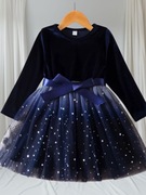 Sukienka 116 granatowa na święta Wigilię xmas sesję z tiulem tutu