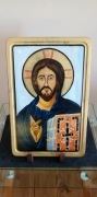 Ikona Chrystusa Pantokratora – Rękodzieło (45x30 cm)