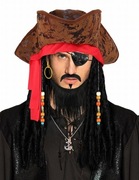 Peruka z kapelusz i opaską Jack Sparrow kostium karnawałowy