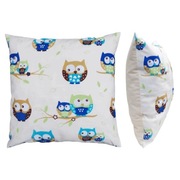 Poszewka 40x40 cm Sowy beżowe - Bawełna
