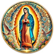 2024 Meksyk LIBERTAD -MATKA BOŻA z GUADALUPE- 1uncja srebra Ag999 pozłacany