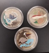 3 bardzo rzadkie monety 1 Peso Kuba 1994 seria Fauna Karaibów nakład 10tys.