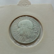 Srebrna moneta 2 złote z Jadwigą 1934 r.