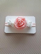 Opaska z różyczkami na chrzest, urodziny, wesela