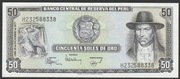 Peru 50 soles de oro 1977 - Tupac Amaru II - stan bankowy UNC