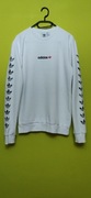 Bluza adidas biała z logami na rękawach vintage
