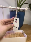Breloczek z pieskiem samoyed – wydruk 3D, pies samojed