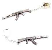 Breloczek Strzelecki karabinek AK 47  -srebrny ,metalowy