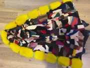 Ekskluzywna damska parka zimowa z natyralnym futrem (norka+lis),rozmiar M