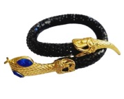 Bransoletka Vintage lata 70 zawinięta czarna Kobra